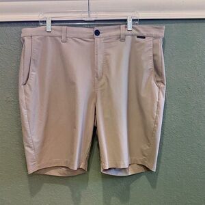 Travis Mathew Beige Flat Front Shorts